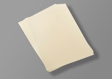 Blick auf das Schwellpapier.