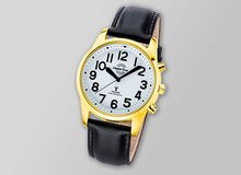 Ansicht auf die goldene Uhr.