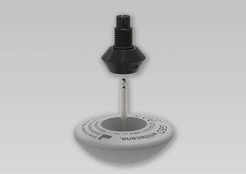 Ansicht auf eine flache Stockspitze des IO Blindenlangstocks