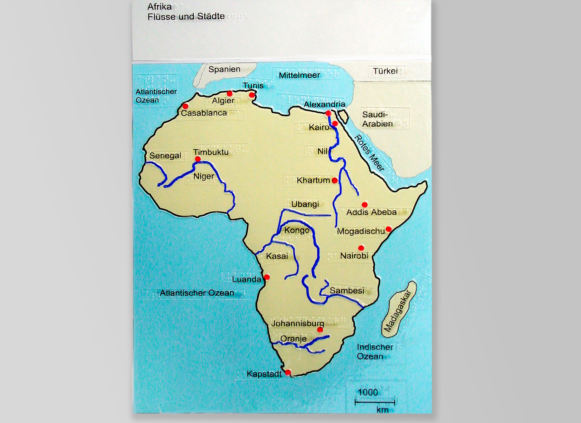 Landkarte mit Afrika