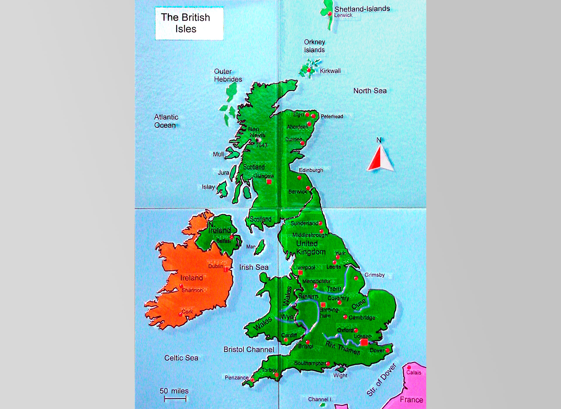 Landkarte mit Britischen Inseln