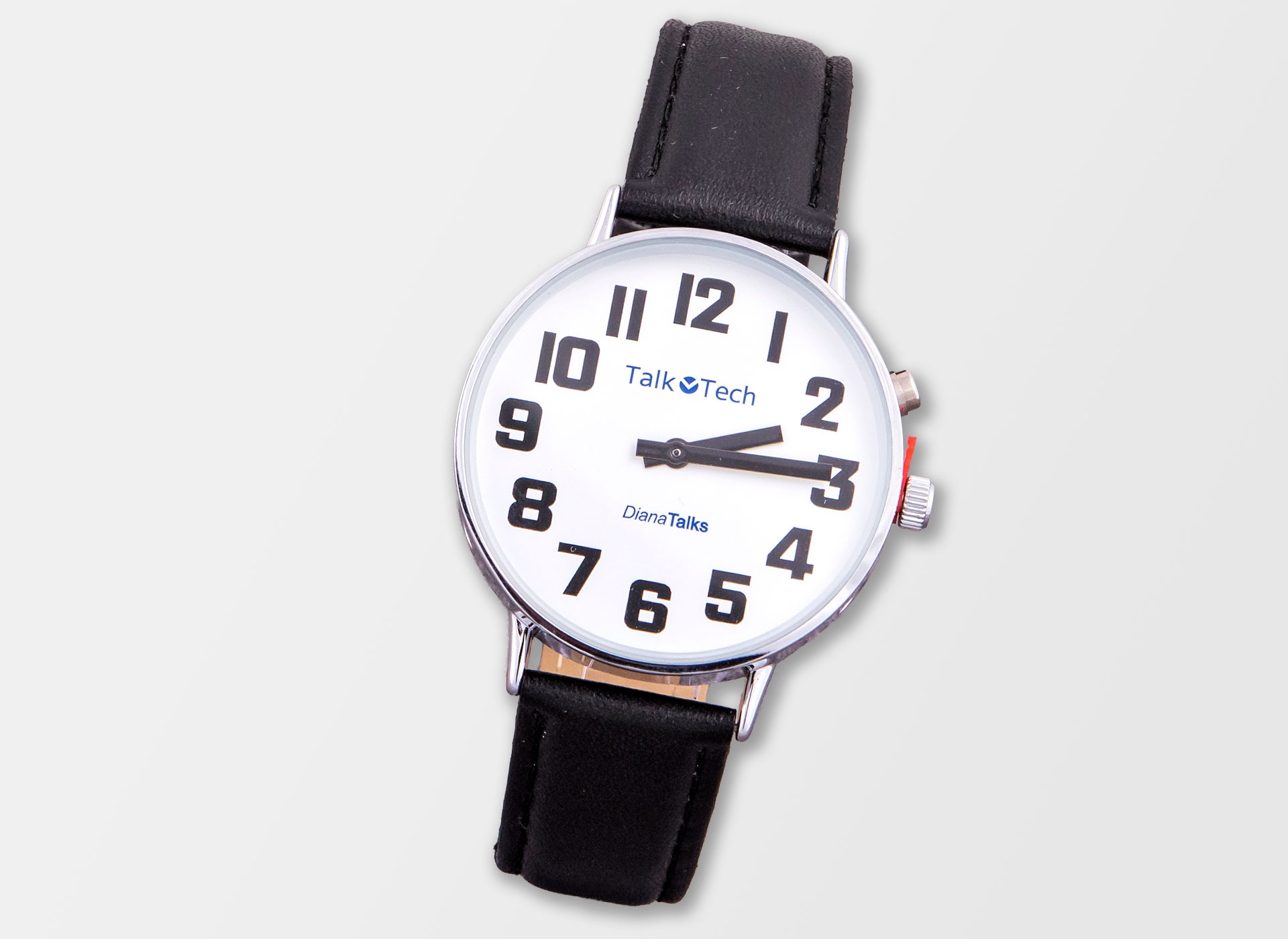 Ansicht auf die Uhr mit großem Ziffernblatt.