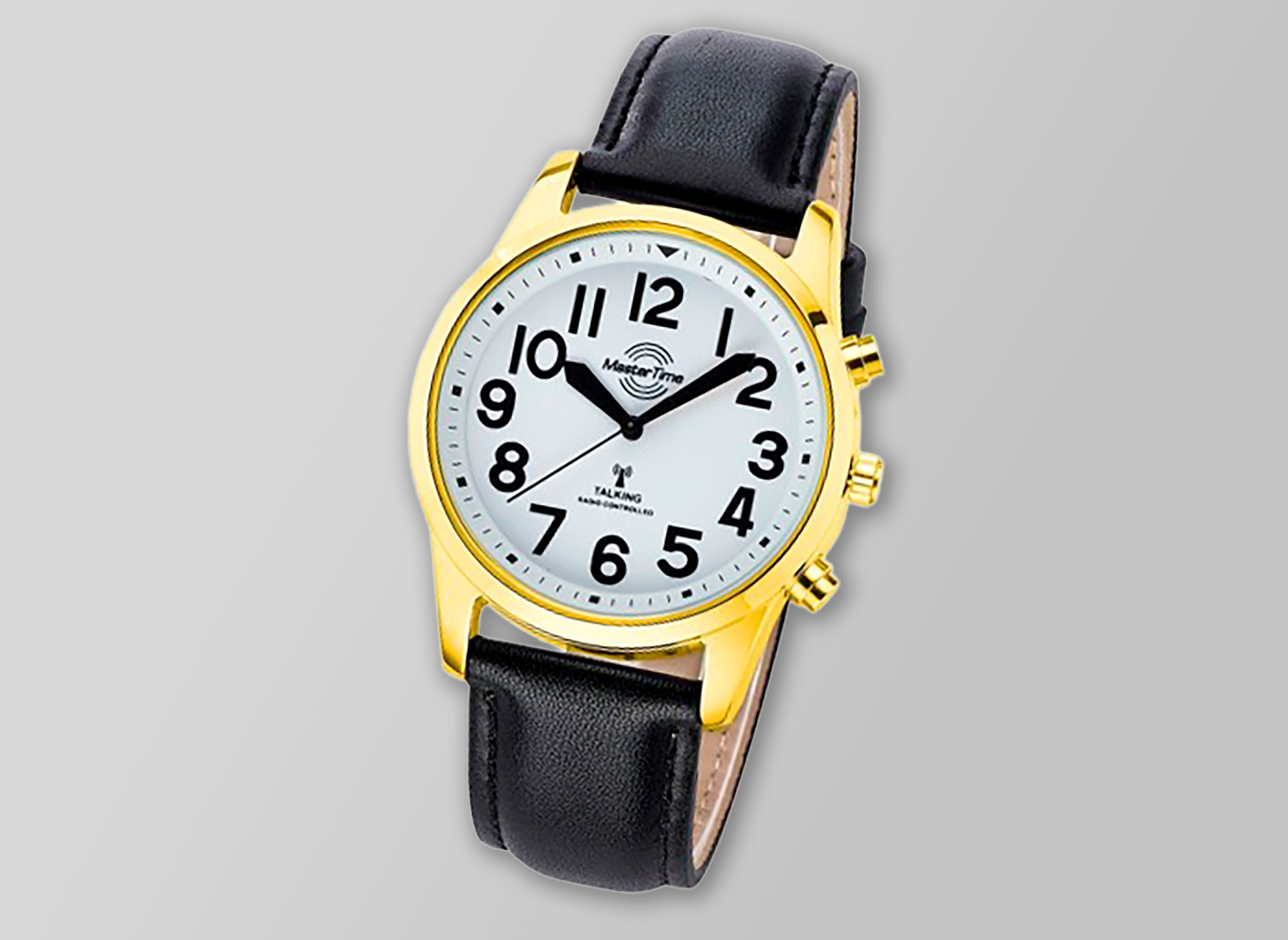 Ansicht auf die goldene Uhr.